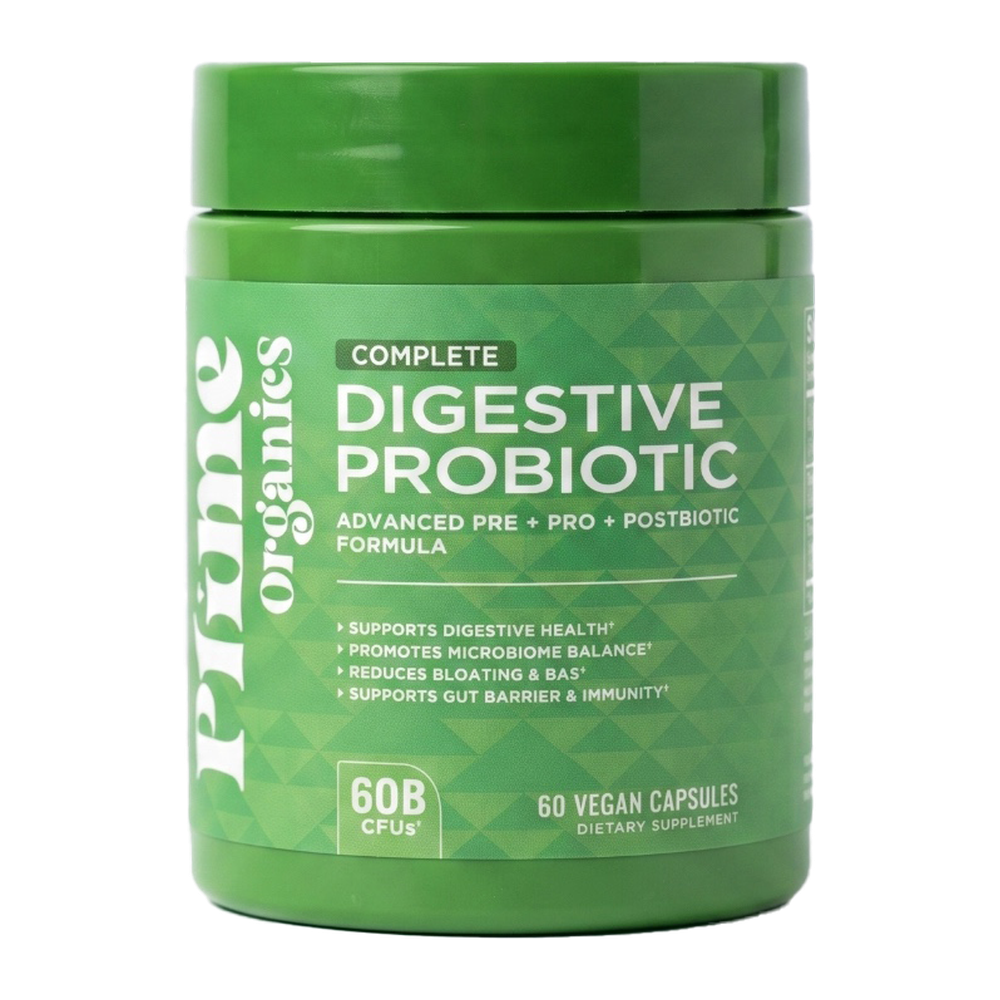 Prime Organics Complete Digestive Probiotic, 60 vegan capsules