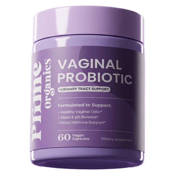 Prime Organics Vaginal Probiotic bottle, free with subscription