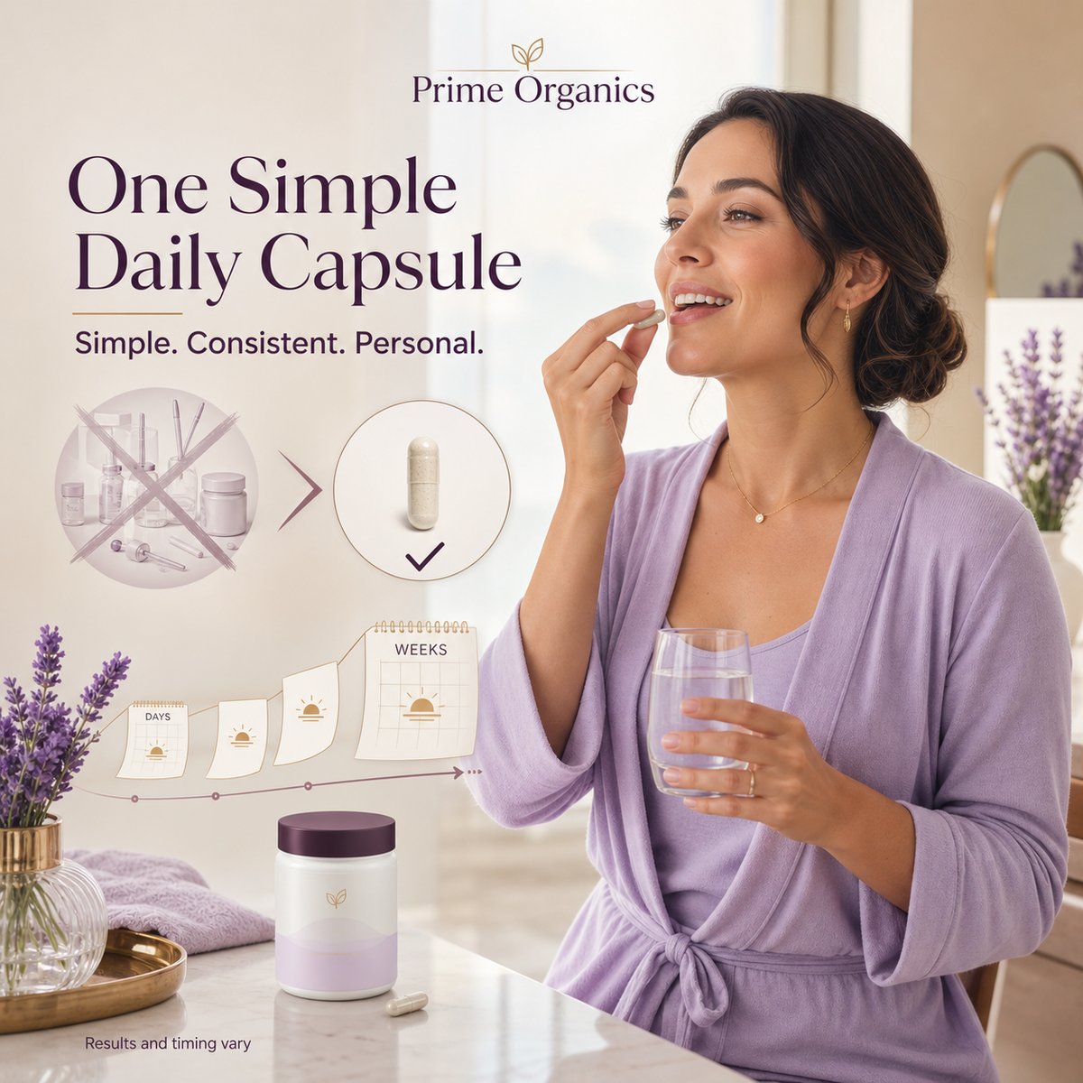 One simple daily capsule instead of a cabinet of products