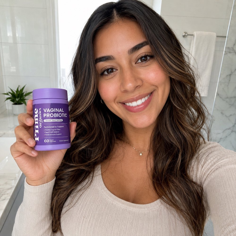 Alexis T. holding Vaginal Probiotic