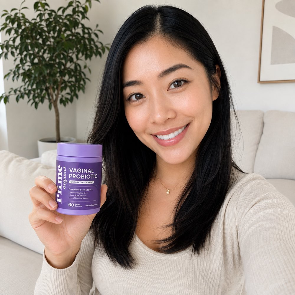 Grace L. holding Vaginal Probiotic