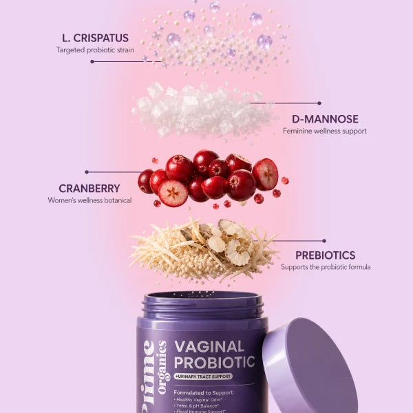 L. crispatus, D-mannose, cranberry and prebiotics in the formula